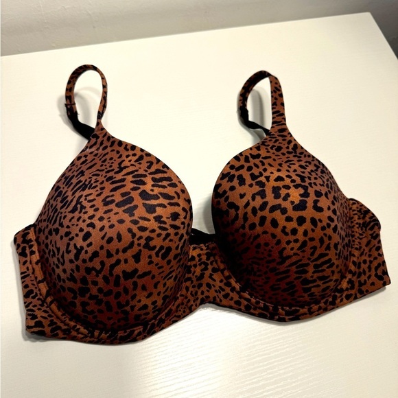 Soma Cheetah Print Underwire Push Up Bra 38D Animal Print Comfort Padded - Picture 1 of 4